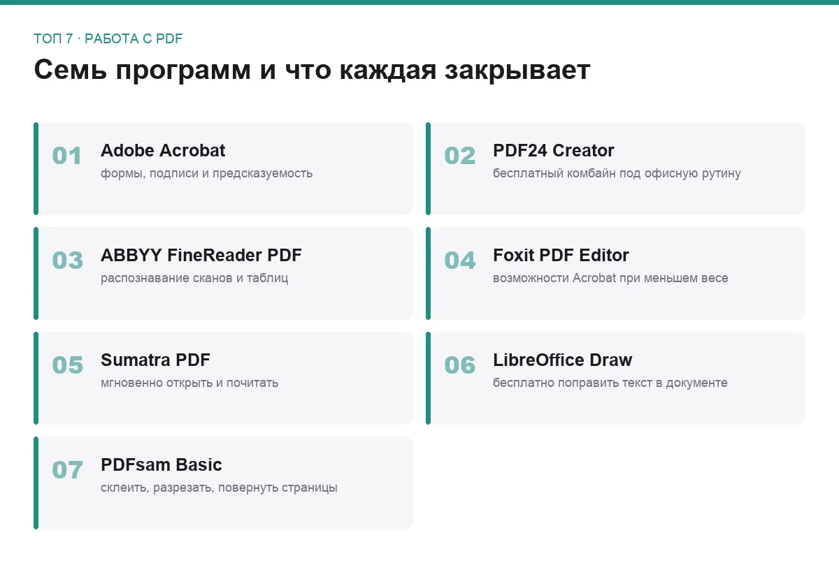 Список семи программ для работы с PDF