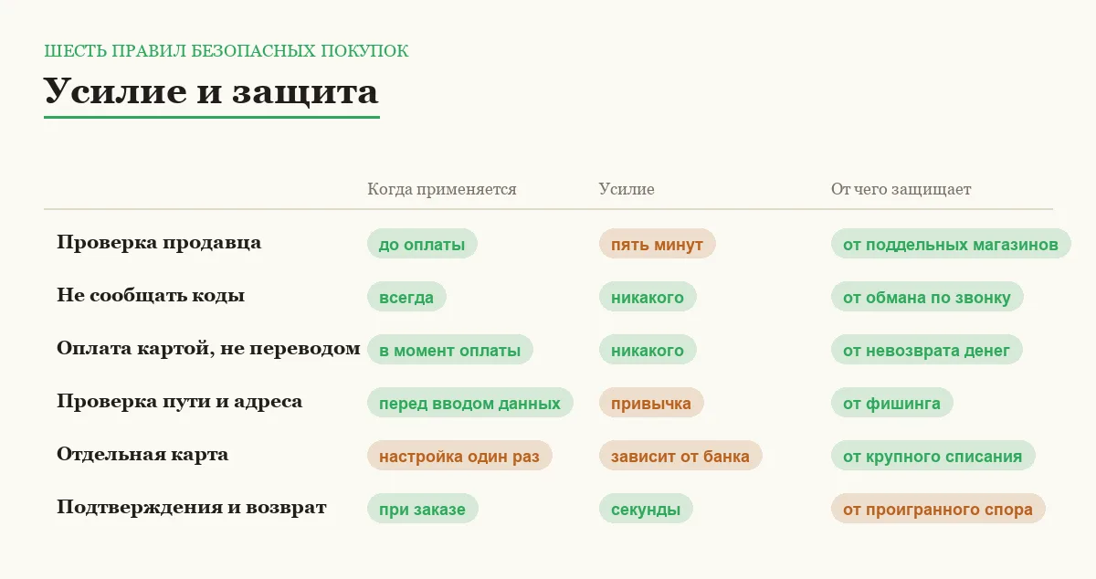 Инфографика: когда применяется правило, каких усилий требует и от чего защищает