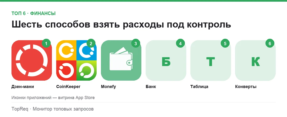 Иконки приложений для учёта расходов
