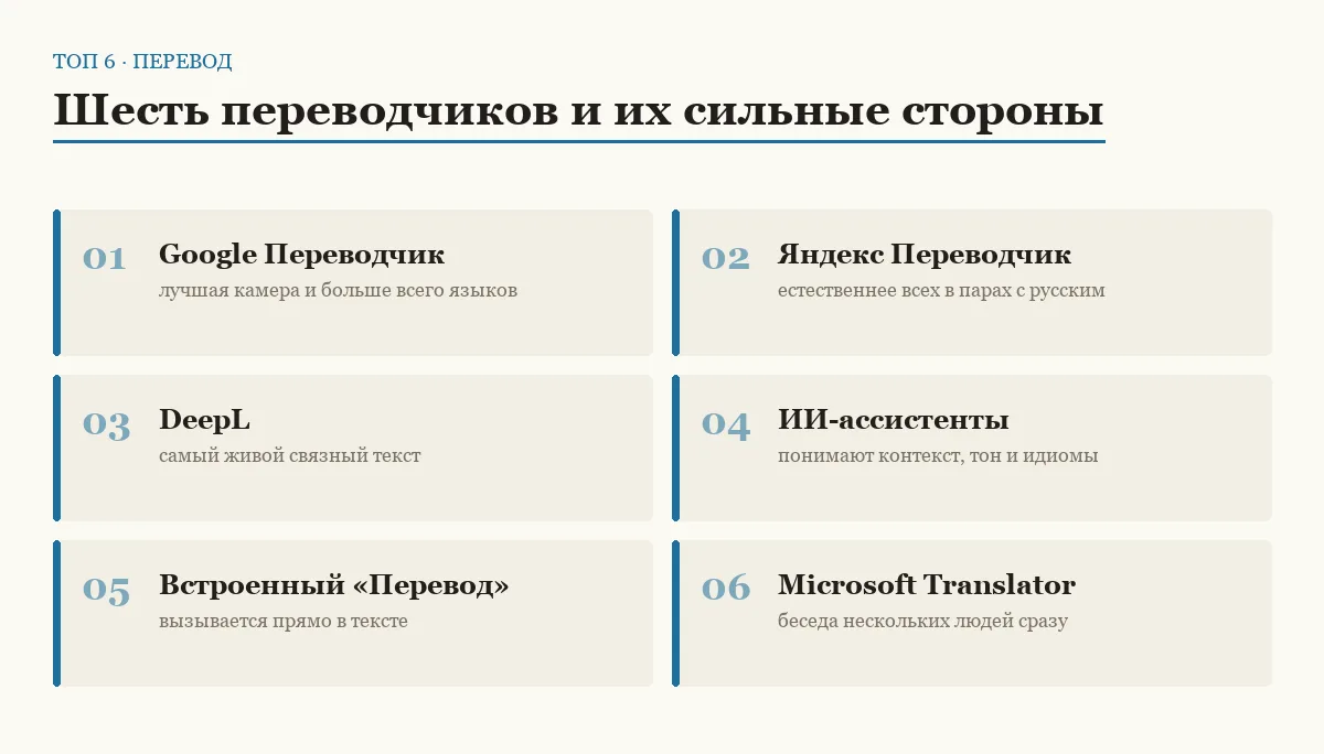 Список шести приложений для перевода на телефоне