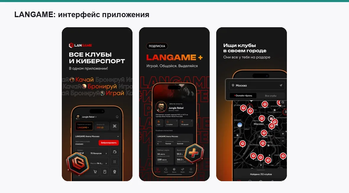 LANGAME — экраны приложения