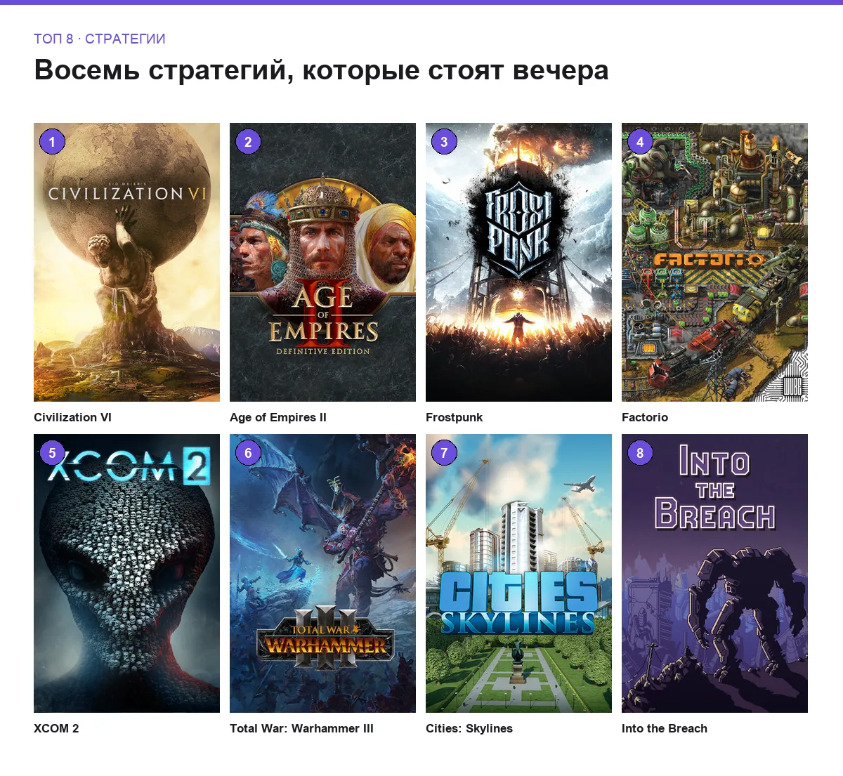 Витринные изображения восьми стратегий