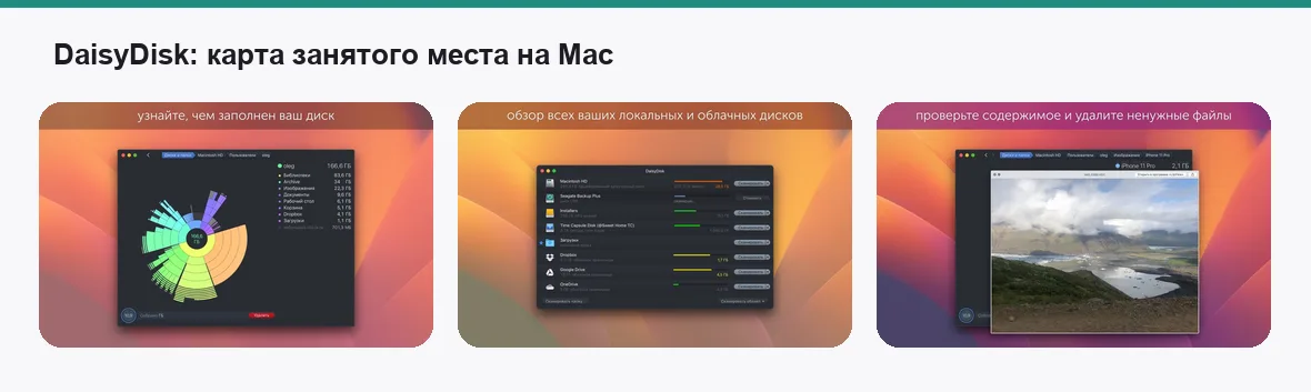 DaisyDisk — экраны приложения
