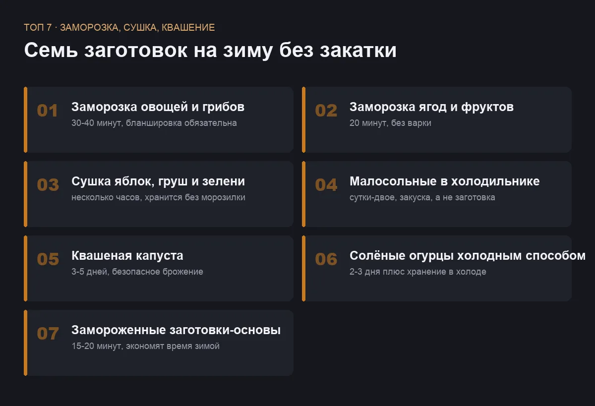 Список семи заготовок на зиму без сложной консервации