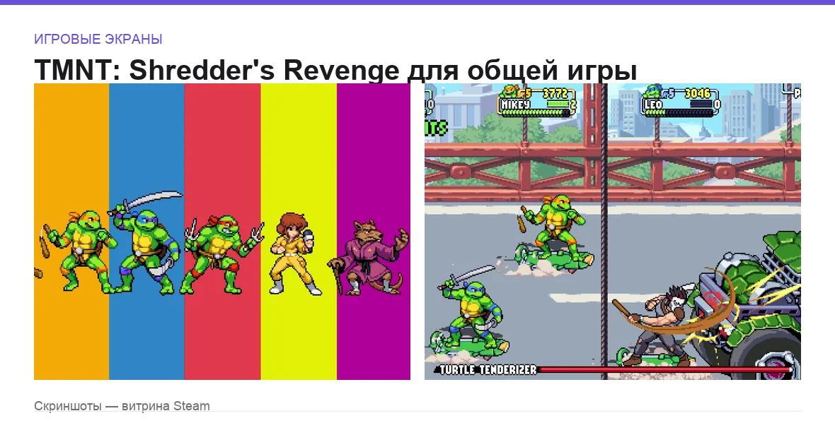 TMNT — игровые экраны