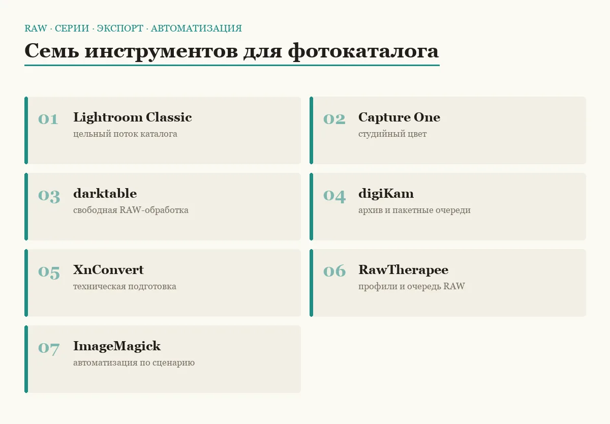 Плиточный список семи инструментов для пакетной обработки фотографий товаров