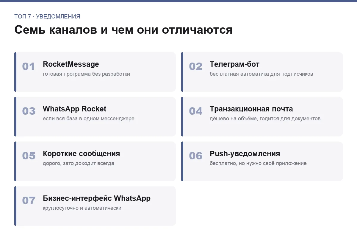 Список семи инструментов для отправки уведомлений