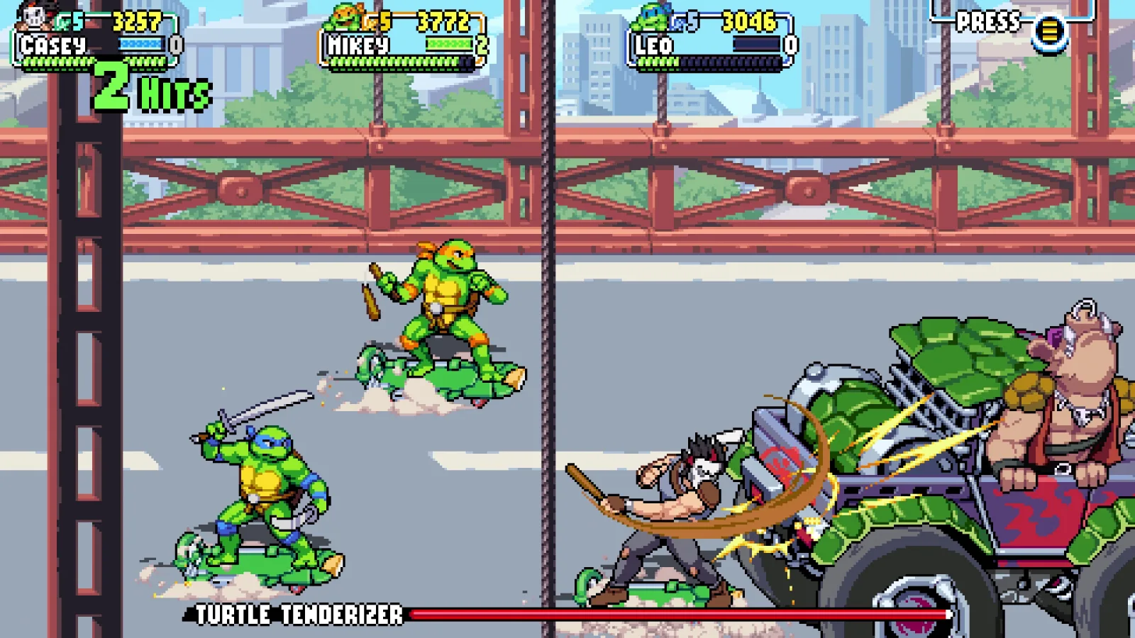TeenageMutantNinjaTurtlesShreddersRevenge — игровой экран