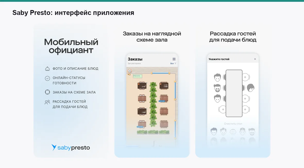 SabyPresto — экраны приложения