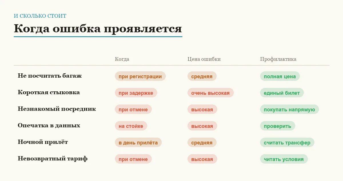 Инфографика: когда проявляется ошибка, её цена и профилактика