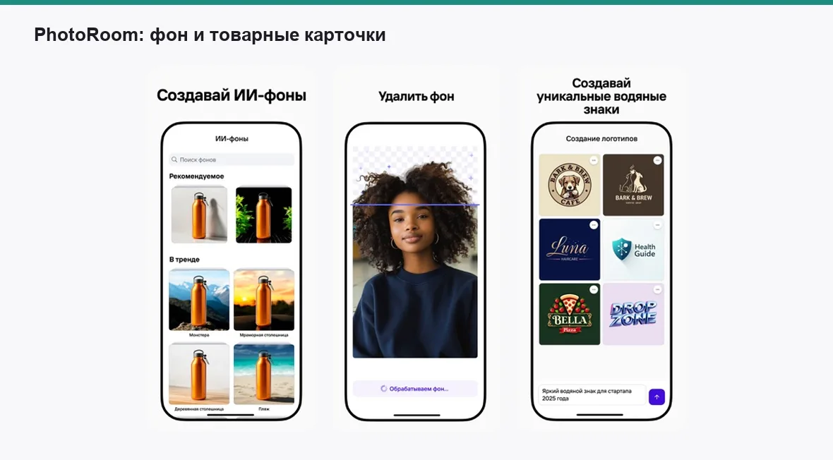 PhotoRoom — экраны приложения