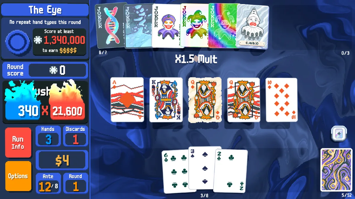 Balatro — игровой экран