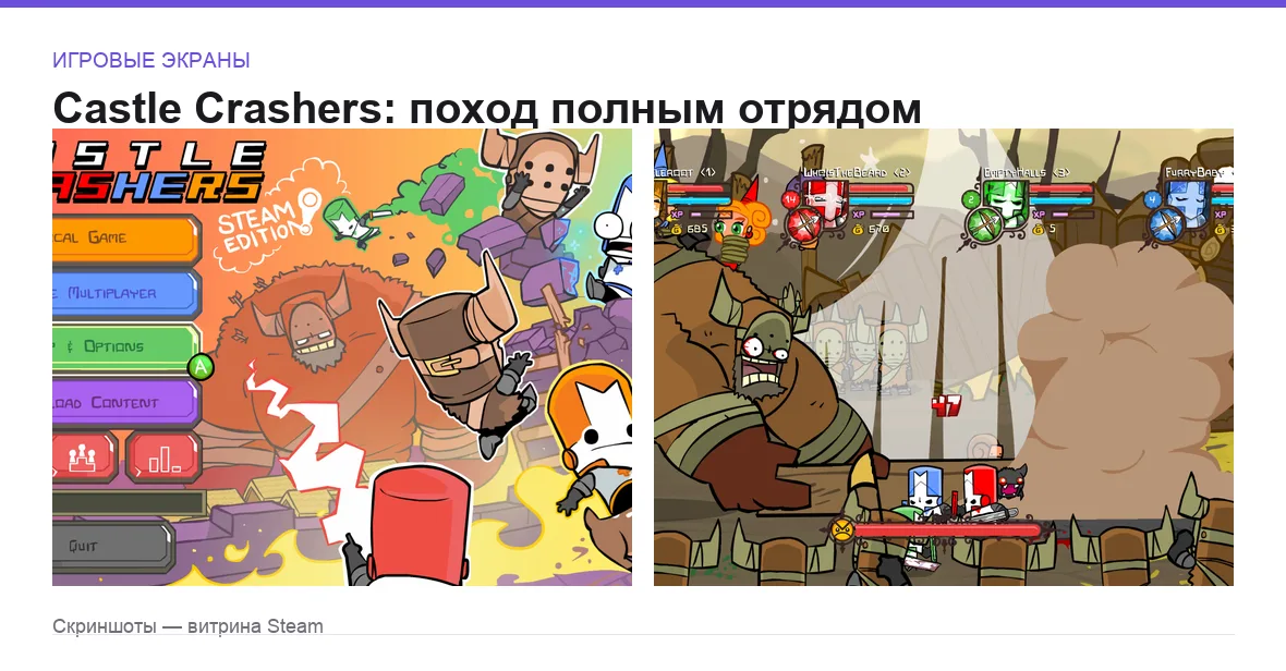 CastleCrashers — игровые экраны
