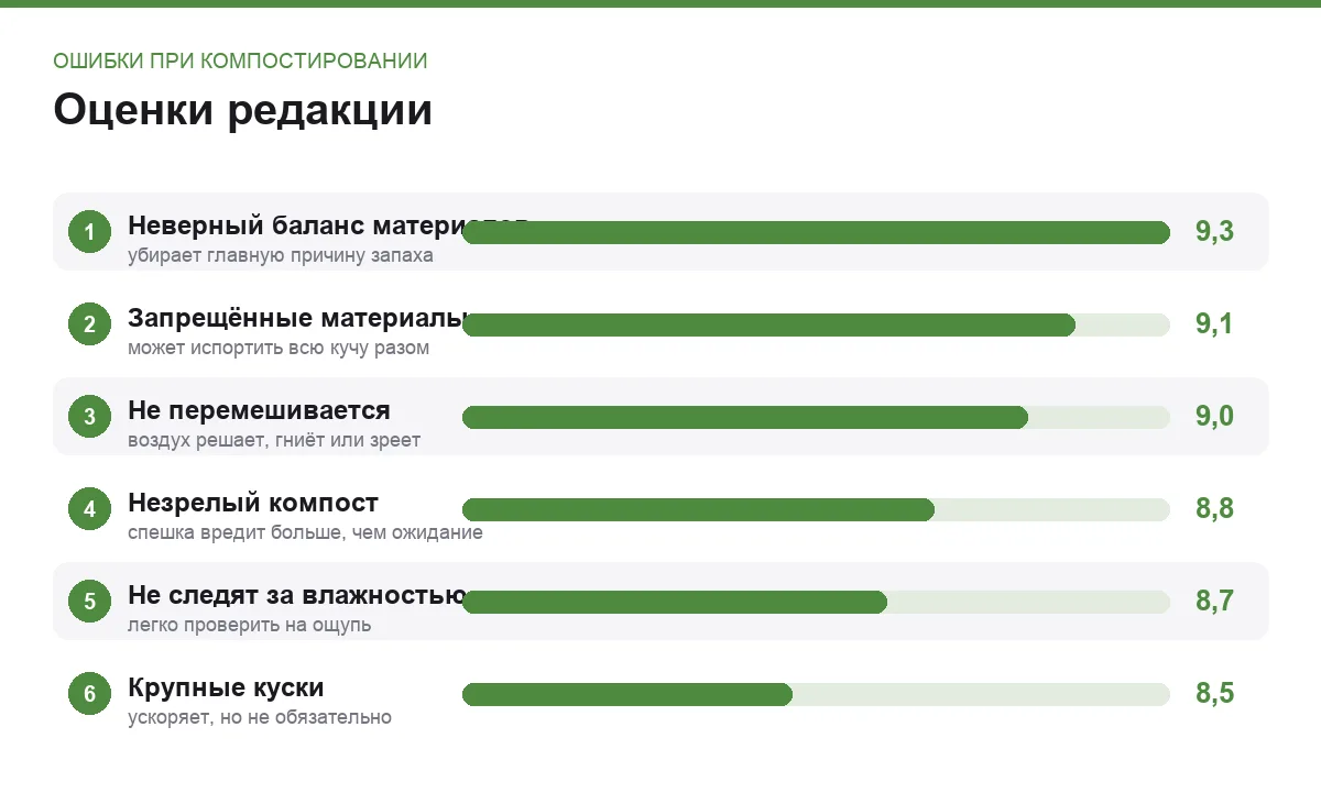Диаграмма оценок ошибок при компостировании по критичности