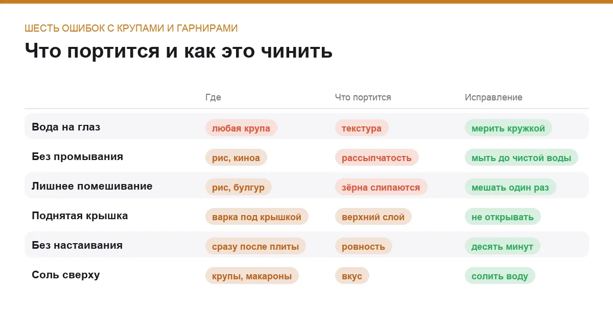 Инфографика: где случается ошибка, что портится и чем это лечится
