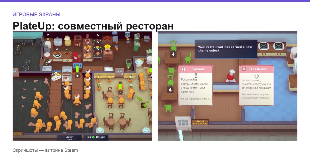 PlateUp — игровые экраны