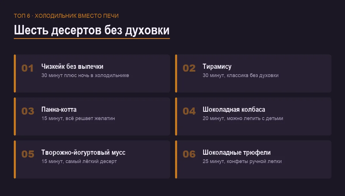 Список шести десертов без духовки: чизкейк, тирамису, панна-котта и другие