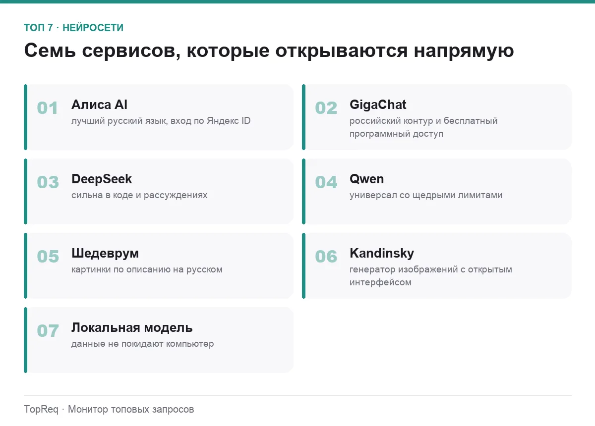 Список семи нейросетей с доступом из России