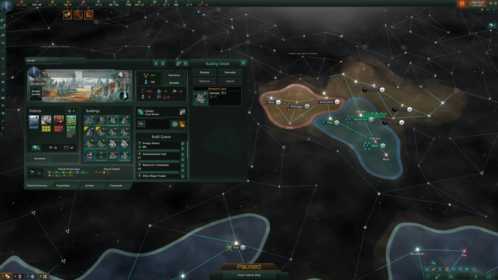 Stellaris — игровой экран