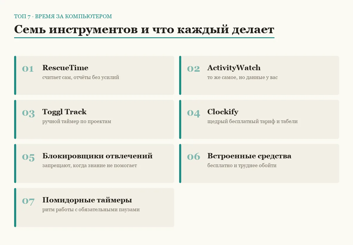 Список семи программ для контроля времени за компьютером