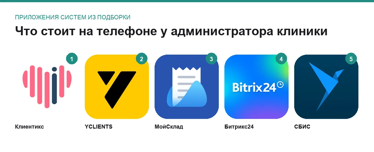 Сетка иконок приложений для управления ветеринарной клиникой