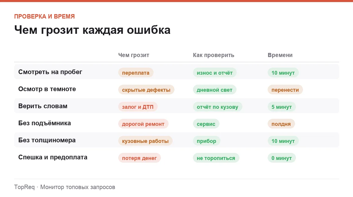 Инфографика: последствия ошибок, способ проверки и затраты времени