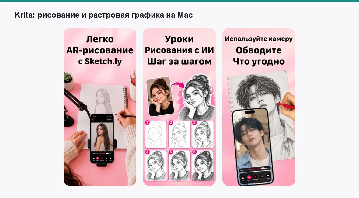 Krita — экраны приложения