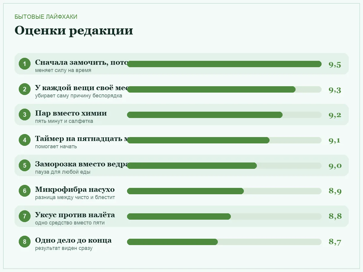 Диаграмма оценок бытовых приёмов