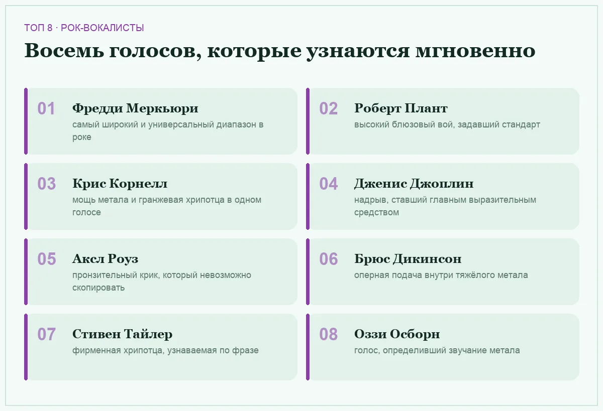 Список восьми рок-вокалистов с самым узнаваемым голосом